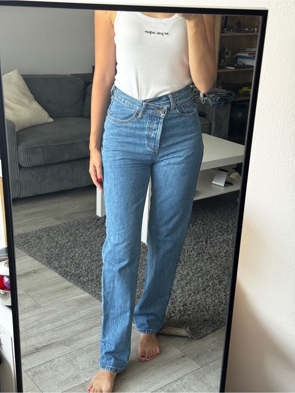 Fashion Nova Light Blue High-Rise Straight Leg Jeans